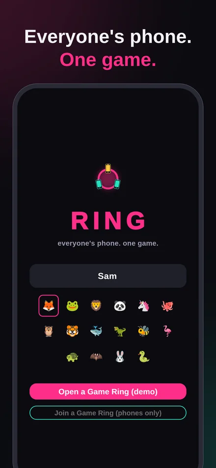 Game Ring title screen