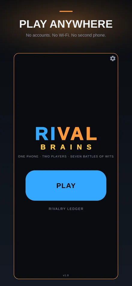 Play Rival Brains anywhere — no internet needed